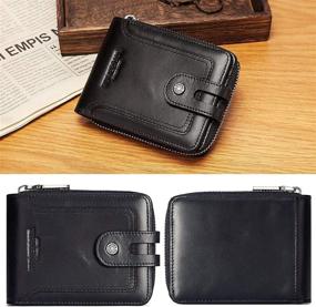 img 3 attached to Genuine Leather Mens Wallet with RFID Blocking - Ample Capacity for Accessories