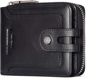 img 4 attached to Genuine Leather Mens Wallet with RFID Blocking - Ample Capacity for Accessories