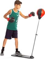 🥊 techtools punching bag for kids: reflex boxing bag with stand - complete youth boxing set with adjustable height for boys and girls (ages 3-8) - includes gloves! logo