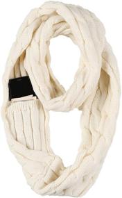img 3 attached to JOKHOO Winter Infinity Hidden Zipper Women's Accessories in Scarves & Wraps