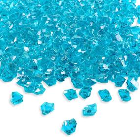 img 4 attached to 💎 Turquoise Acrylic Ice Rock Crystals - 190 Pieces for Table Scatters, Vase Fillers, Events, Weddings, Arts & Crafts, Birthdays - Decoration Favor