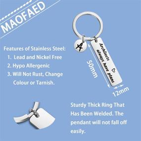 img 3 attached to 🏗️ MAOFAED Architecture Student Keychain - Architect Boys' Jewelry