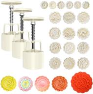 21-piece mooncake bath bomb press and mold kit with 3-piece press and 18 stamps for soap making logo