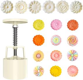 img 3 attached to 21-Piece Mooncake Bath Bomb Press and Mold Kit with 3-Piece Press and 18 Stamps for Soap Making