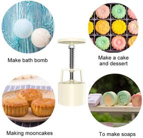 img 2 attached to 21-Piece Mooncake Bath Bomb Press and Mold Kit with 3-Piece Press and 18 Stamps for Soap Making