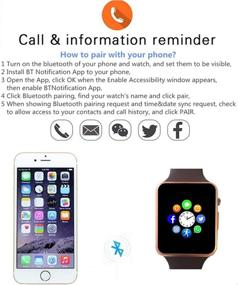 img 2 attached to Amazqi Smart Watch: Универсальные умные часы-телефон для Android и iPhone с педометром, уведомлениями о вызовах и сообщениях, SIM-слотом, музыкальным плеером, камерой и многим другим (Частичные функции)