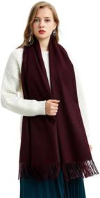 img 4 attached to 💰 Cashmere Stole, 100% Pure Cashmere, High-Quality Finish, Exquisite & Organic, Oversized Scarf, Wrap, 78.7x27.5in, K0101