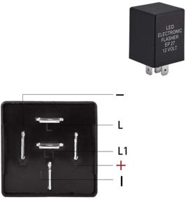 img 2 attached to 🔌 HUIQIAODS 5 Pin EP27 FL27 Electronic LED Flasher Relay: Solve Hyper Flash Rapid Blink with Turn Signal Bulbs