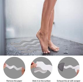 img 2 attached to 🛀 24PCS Anti-Slip Shower Stickers: Premium Safety Treads, Non-Slip Adhesive Decals for Bathroom, Shower, Stair, Swimming Pool – Includes Scraper & Safety Belt