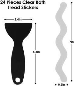 img 3 attached to 🛀 24PCS Anti-Slip Shower Stickers: Premium Safety Treads, Non-Slip Adhesive Decals for Bathroom, Shower, Stair, Swimming Pool – Includes Scraper & Safety Belt