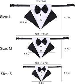 img 3 attached to 🐶 Stylish Formal Dog Tuxedo Bandana for Dog Wedding - Adjustable Bowtie Collar for Small, Medium, Large Dogs Pet (Black, L)