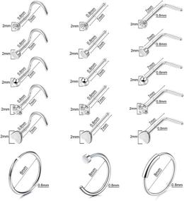 img 3 attached to 💉 Professional Body Piercing Kit: Drperfect 21PCS Nose Piercing Set with Stainless Steel Nose Ring Hoop Ear Studs for Cartilage, Tragus, and Helix Piercings - 20G Quality Assurance Included