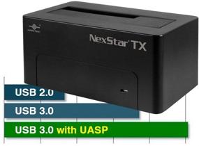img 3 attached to Black Vantec NexStar TX USB 3.0 Hard Drive Dock - Single Bay (NST-D328S3-BK)