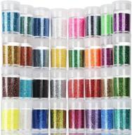 💫 teenitor fine glitter set - 32 jars, 8g each - assorted color arts and craft glitter - eyeshadow makeup nail art pigment - glitter for slime logo