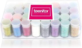img 1 attached to 💫 Teenitor Fine Glitter Set - 32 Jars, 8g Each - Assorted Color Arts and Craft Glitter - Eyeshadow Makeup Nail Art Pigment - Glitter for Slime