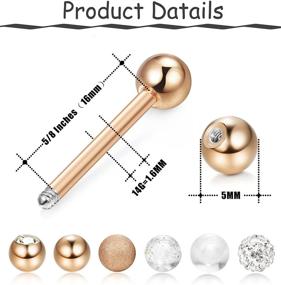 img 2 attached to 🌟 Finrezio Women's Jewelry 14-16mm Stainless Steel Nipplerings Piercing