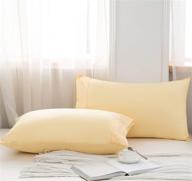 ayasw queen size microfiber pillowcases 2-piece set, envelope closure, yellow, 20x30 inches logo