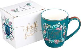 img 2 attached to 12 oz Ceramic Coffee Mug with Gold Trim and Calligraphy - Floral Faith Mug for Women and Men