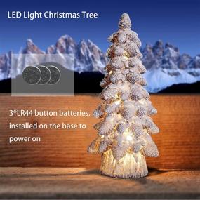 img 3 attached to 🎄 Vidduo 14" Christmas Tree Statue Ornaments with LED Lights and Snow - Festive Christmas Decor for Tabletop, Desk, Indoor & Garden Patio Lawn