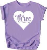 three birthday toddler outfit in 🎂 purple for girls: clothing, tops, tees & blouses logo