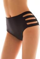 👙 shekini women's plus size high waisted bikini bottoms - solid black strappy swimsuit briefs with full coverage logo