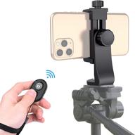 phone tripod mount adapter with wireless camera remote and adjustable clamp – selfie stick monopod cell phone holder compatible with iphone, samsung, and more – includes wrist strap logo