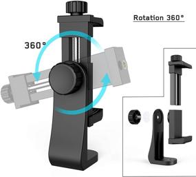 img 2 attached to Адаптер телефона для штатива с беспроводным пультом камеры и регулируемым зажимом - держатель для селфи палки монопода для мобильного телефона, совместимый с iPhone, Samsung и другими - в комплекте петля на запястье.