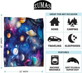 img 1 attached to ZUMAS Solar System Throw Blankets: Super Soft Universe Print Blanket for Bedroom, Camping, Sofa & More - Cozy Fleece Bedding for Teens