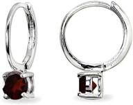 sterling silver solitaire huggie hoop earrings: genuine or synthetic gemstones, perfect for women and teen girls logo