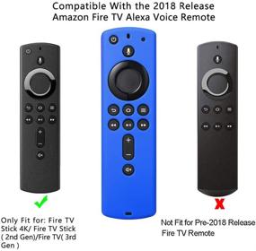 img 2 attached to 📱 Protective Silicone Remote Case Cover for Fir TV Stick 4K, Cube & 3rd Gen Fire TV – Anti-Slip, All-New 2nd Gen Alexa Voice Remote Control Compatible – Red Dark Blue (2 Pack)