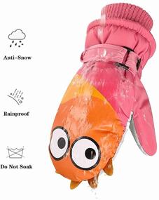 img 1 attached to 🧤 Waterproof Non-Slip Plus Velvet Kids Winter Gloves - BIERDORF Kids Mittens (6-12 Years)