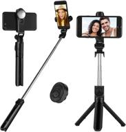 📷 white selfie stick tripod - pomisgam one-piece retractable selfie stick with detachable wireless bluetooth remote control, small and portable - compatible with all smartphones logo