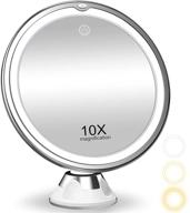 enhanced 2022 10x magnifying makeup mirror: perfect lighting, shower-friendly, suction 🪞 cup mount, intelligent switch, 360° rotation – ideal for precision makeup and skincare logo