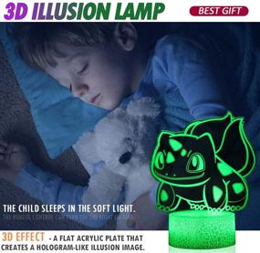 img 1 attached to 🎁 3D Anime Toys Night Light - 3D Illusion Lamp with 3 Patterns, 16 Color Change, Remote Control - Perfect Christmas Gift for Kids, Boys, Girls