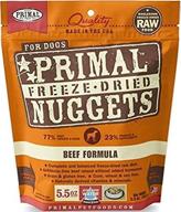 🐶 usa made, 5.5 oz beef primal freeze dried dog food nuggets - complete raw diet, grain free topper/mixer for dogs logo