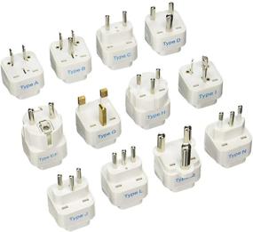 img 4 attached to 🌍 Ceptics 12Pcs Global Travel Grounded Universal Plug Adapter Set - Power Your Devices Anywhere in The World