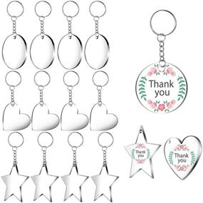 img 3 attached to 🔑 72-Piece Acrylic Transparent Discs Set, Assorted Clear Keychain Blanks Charms and Tassel Pendants - Easy DIY Crafts Jewelry Making Kit with Keyring Chain