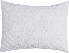 img 2 attached to Super Soft and Lightweight Medallion Design Queen Bedspread Set from Better Trends Trevor Collection - 100% Cotton Tufted, Unique Luxurious, Machine Washable and Tumble Dry, in White