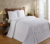 super soft and lightweight medallion design queen bedspread set from better trends trevor collection - 100% cotton tufted, unique luxurious, machine washable and tumble dry, in white logo