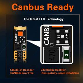 img 3 attached to 🌟 LASFIT 194 168 T10 2825 W5W LED Bulb - Amber Yellow - Canbus Error Free, Non-Polarity 400LM Ultra Bright for Side Marker, Map, Doors, 12-24V (Pack of 2)