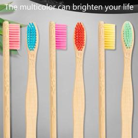 img 2 attached to 🌱 Biodegradable Natural Bamboo Toothbrushes with BPA-Free Bristles - 18pc multi-colored pack