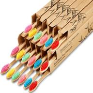🌱 biodegradable natural bamboo toothbrushes with bpa-free bristles - 18pc multi-colored pack logo