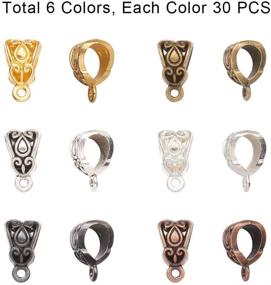 img 3 attached to 📿 Tibetan Bail Beads Charms: 180pcs 6 Colors, Barrel Curved Hole, European Bracelet Pendant Necklace