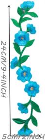 img 3 attached to MSCFTFB Set of 6 Floral Embroidered Iron-On Patches | 9.5 Inch Long | Garment & Shoe Appliques for Jeans, Clothing, Embellishments (Blue)