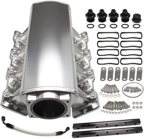 img 4 attached to Top10 Racing Intake Manifold Fit 92Mm Throttle Body Sheet Metal Fabricated EFI 15° Throttle Opening For Chevrolet Chevy GMC Pontiac LS LS1 LS2 LS6 Silver (ONLY Intake Manifold)