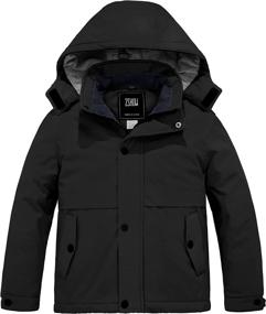 img 4 attached to ZSHOW Boys' Waterproof Ski Jacket - Warm Winter Coat with Thick Hood, Ideal Snow Coat