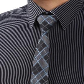 img 3 attached to Dan Smith Checkered Microfiber Mens Skinny Tie - Stylish and Slim Dress Necktie