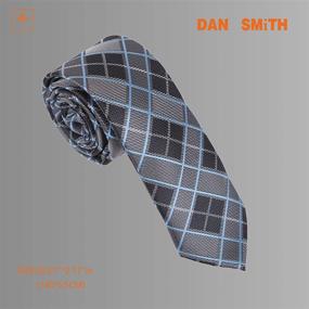 img 2 attached to Dan Smith Checkered Microfiber Mens Skinny Tie - Stylish and Slim Dress Necktie