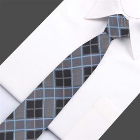 img 1 attached to Dan Smith Checkered Microfiber Mens Skinny Tie - Stylish and Slim Dress Necktie