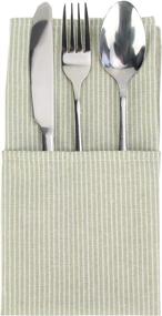 img 1 attached to 🍽️ INFEI Striped Cotton Napkins for Food Service Equipment & Supplies